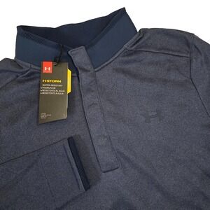 Under Armour Men's M Golf Storm 1/4 Snap Cold Gear Sweater Fleece Navy Blue NWT
